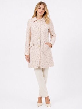 United Colors of Benetton Pink Floral Trench Coat Italian 46 US 10 Jacket